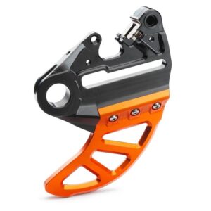 Brake caliper support with brake disc guard